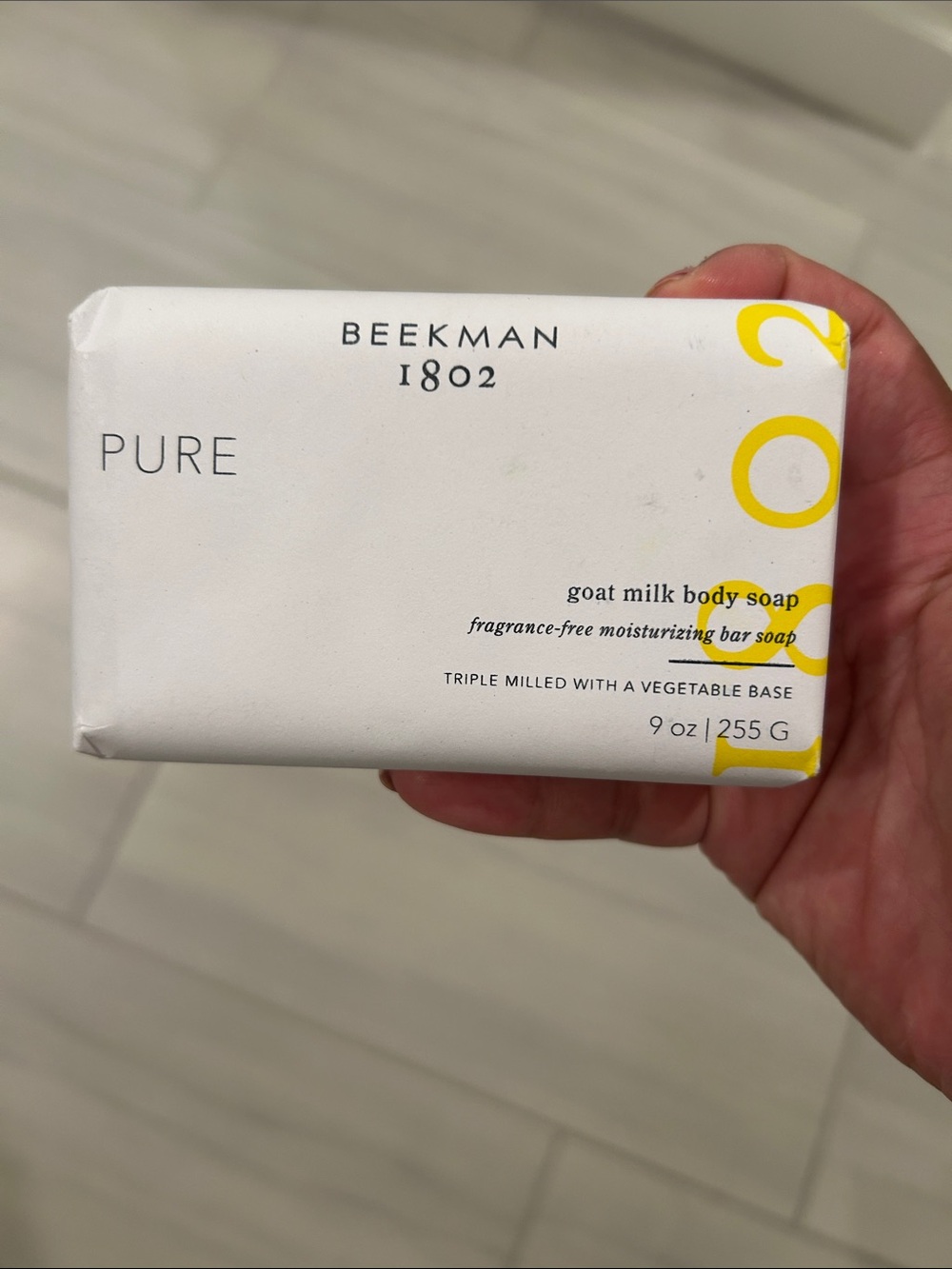 Beekman 1802 Pure Goat Milk Body Soap - White with Yellow Accent